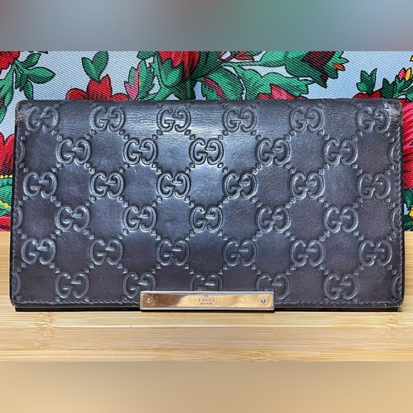 Gucci Handbags - Gucci Long Wallet in brown Guccissima leather.